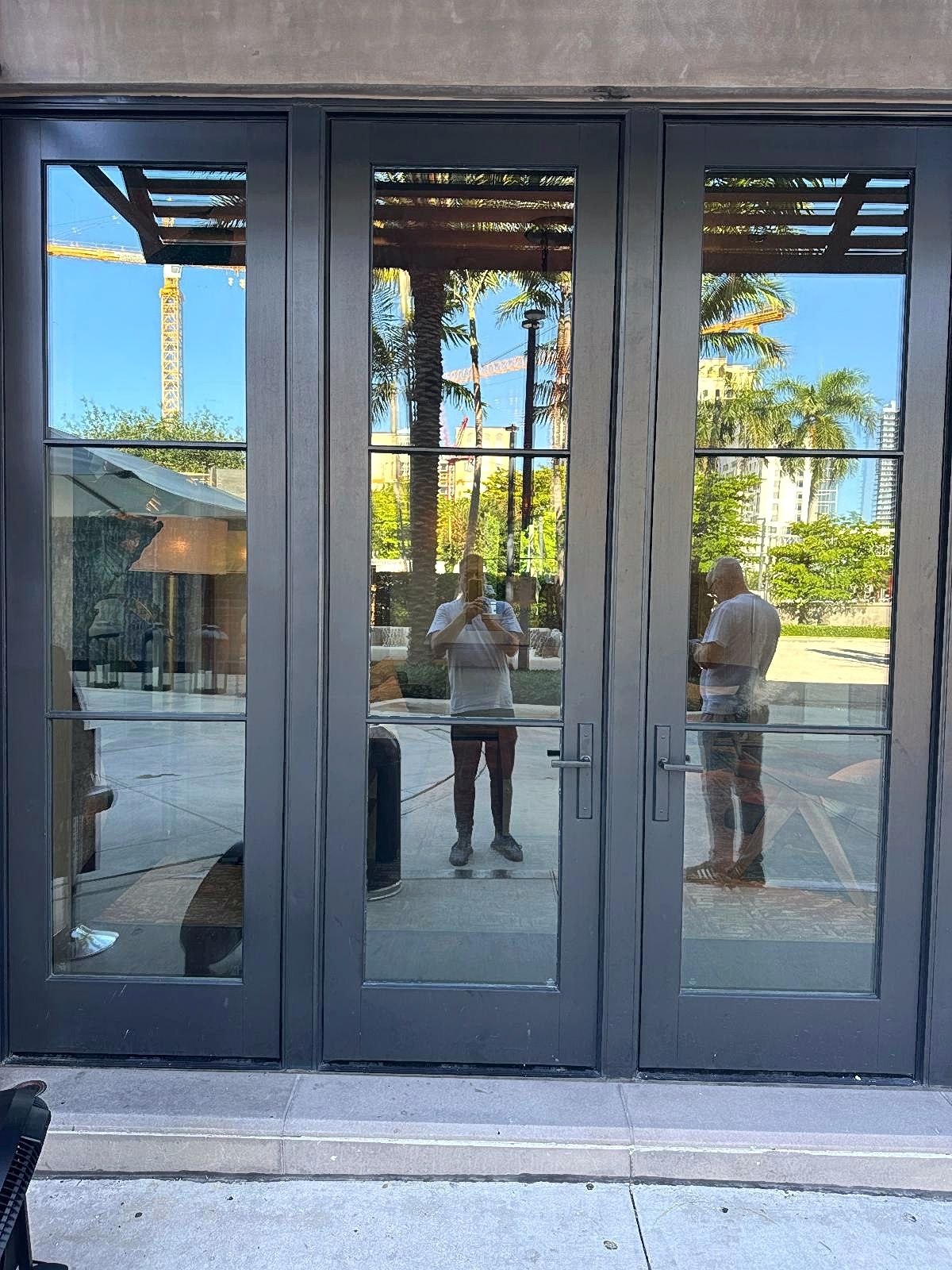 Cracked double pane glass